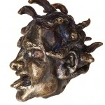GORGO MEDUSA - Elektron 576 (gold-silver-alloy), 251 g, from series of grotesque heads 5.5 cm x 5.5 cm x 5.0 cm - Tilmann Krumrey, 2006