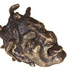 GORGO MEDUSA - Elektron 576 (gold-silver-alloy), 251 g, from series of grotesque heads 5.5 cm x 5.5 cm x 5.0 cm - Tilmann Krumrey, 2006